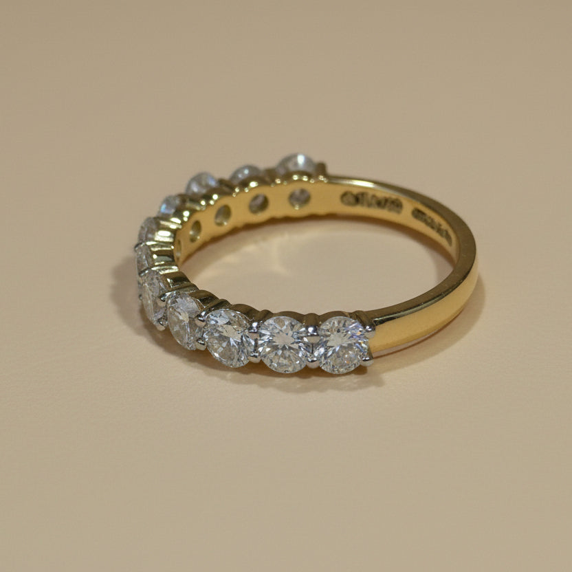 Oval cut diamond hidden halo stackable ring