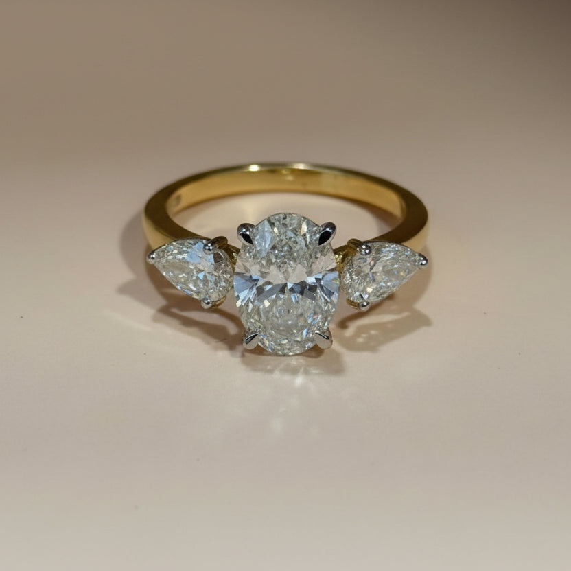 1.90ct Oval Three Stone Diamond Ring