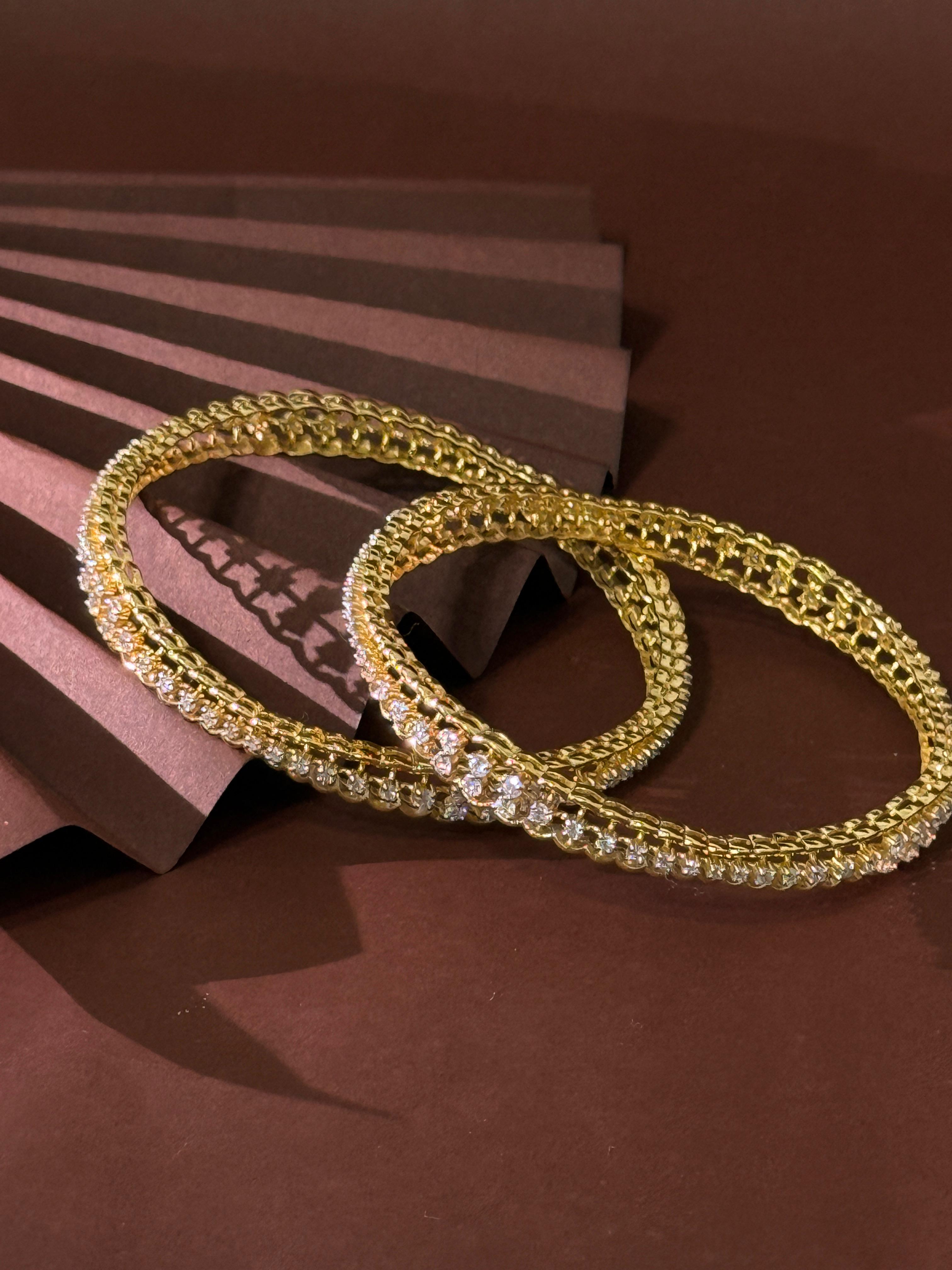 Round Cut Diamond Bangles