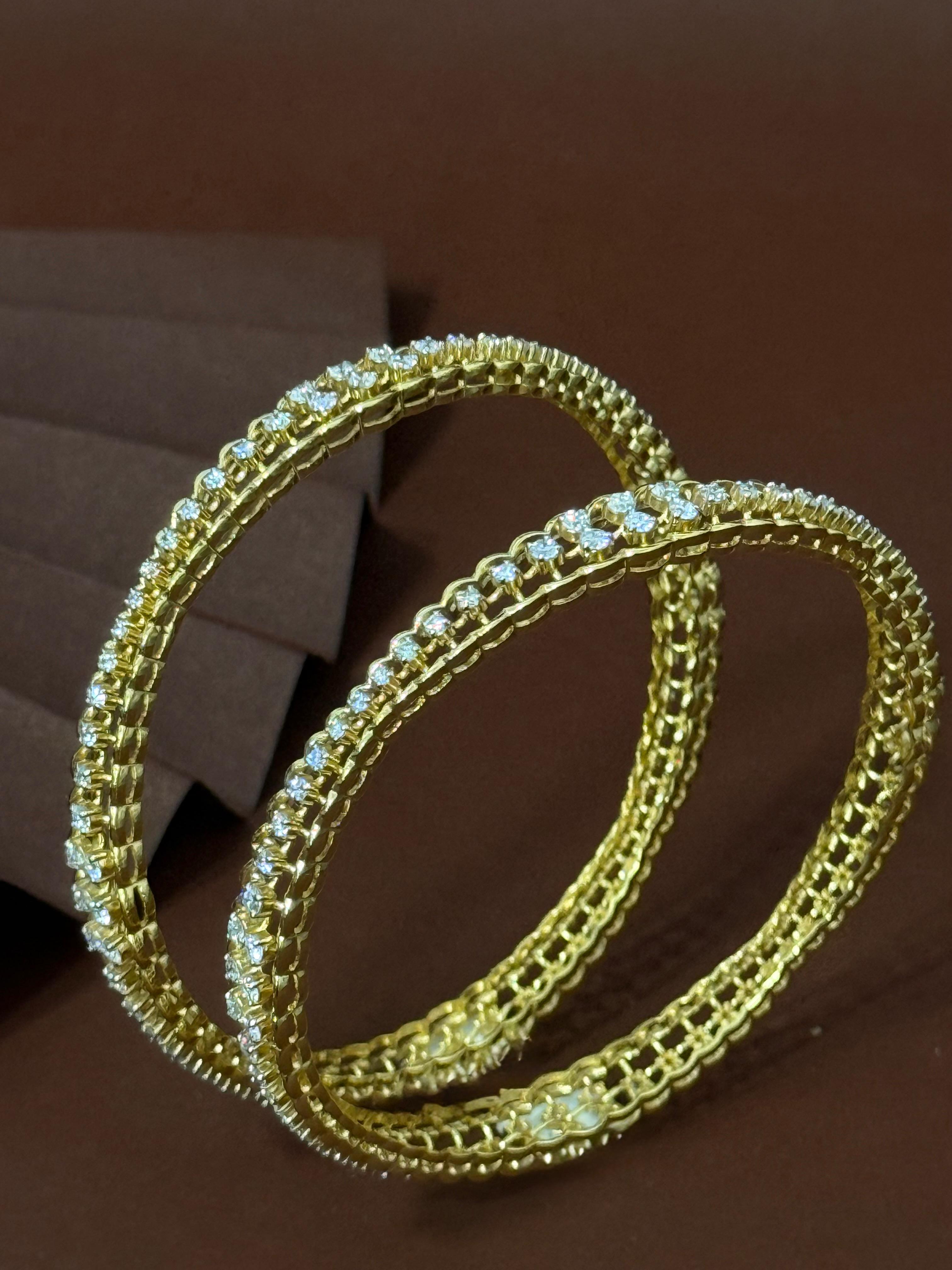 Round Cut Diamond Bangles