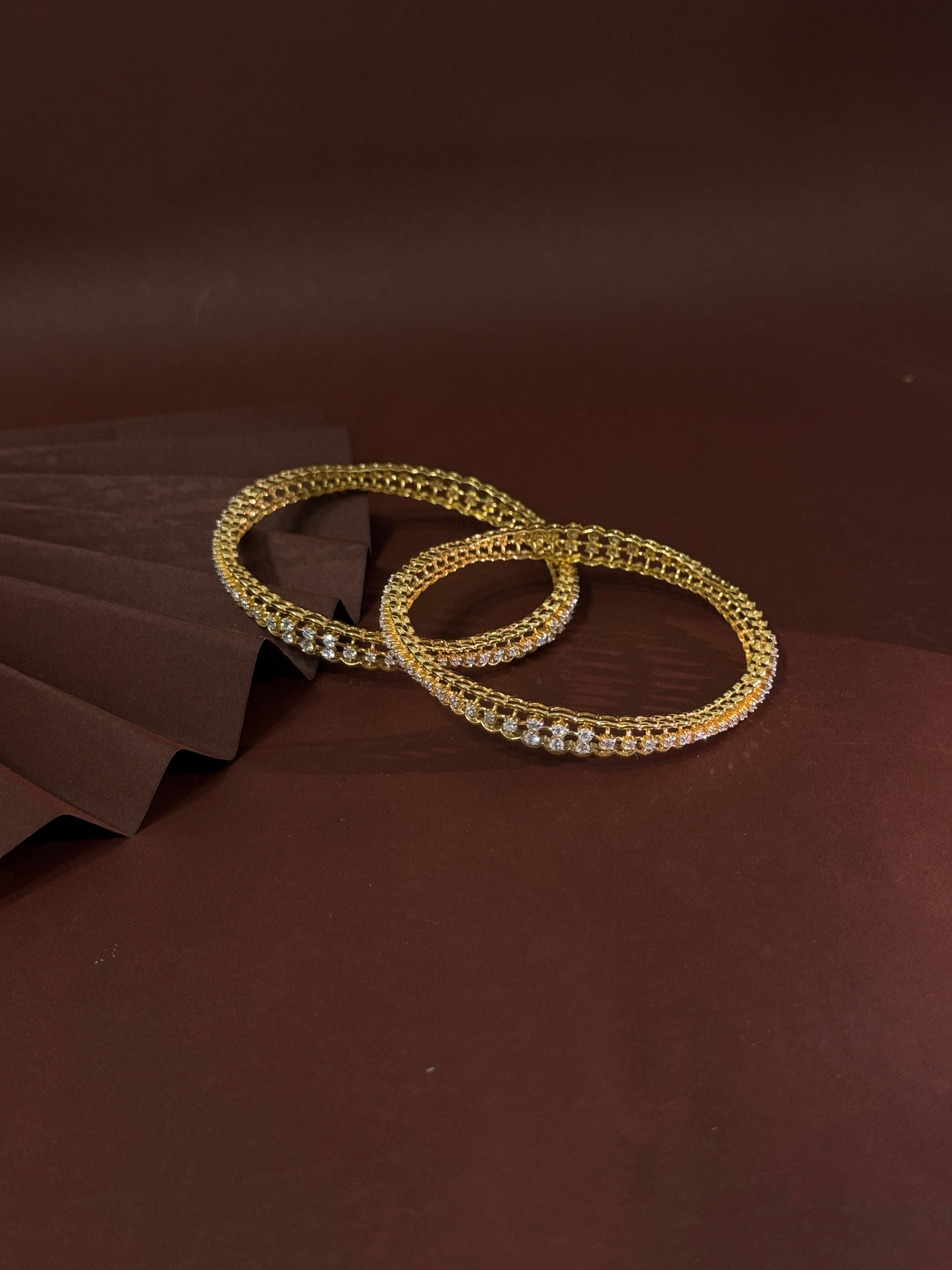 Round Cut Diamond Bangles