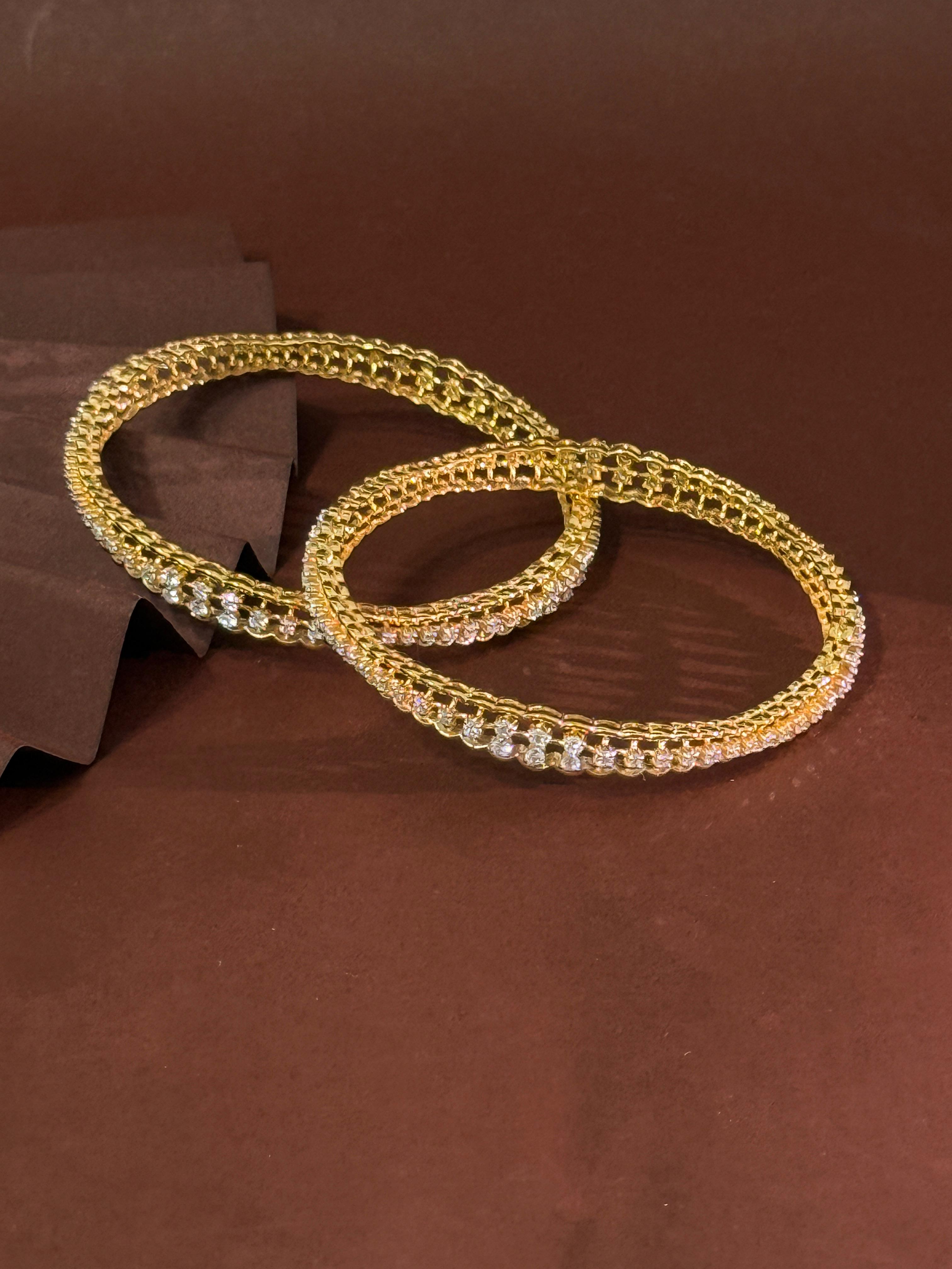 Round Cut Diamond Bangles