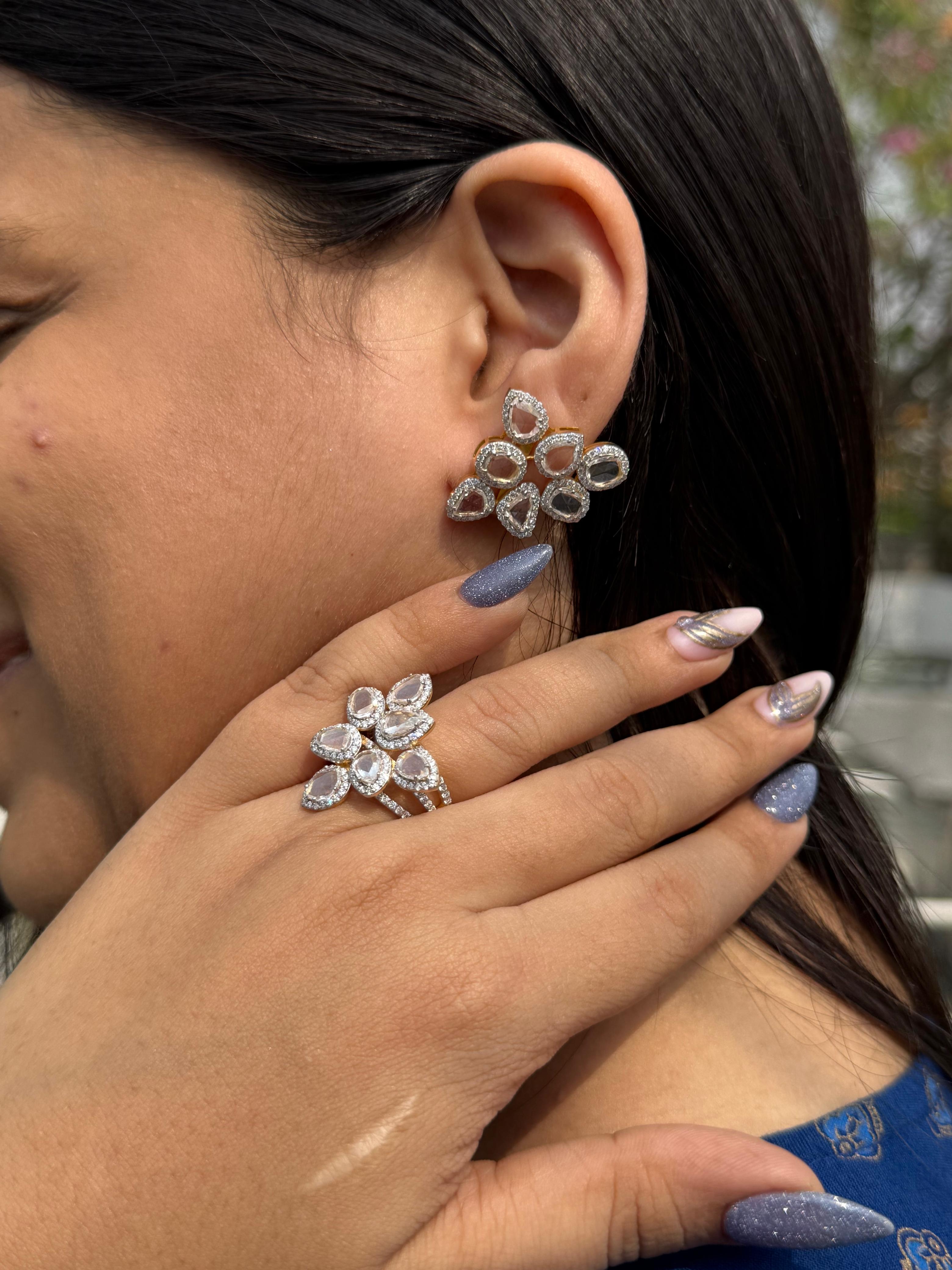 Rose cut Diamond earrings