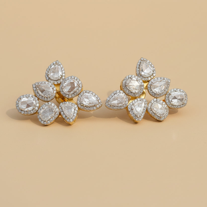 Rose cut Diamond earrings