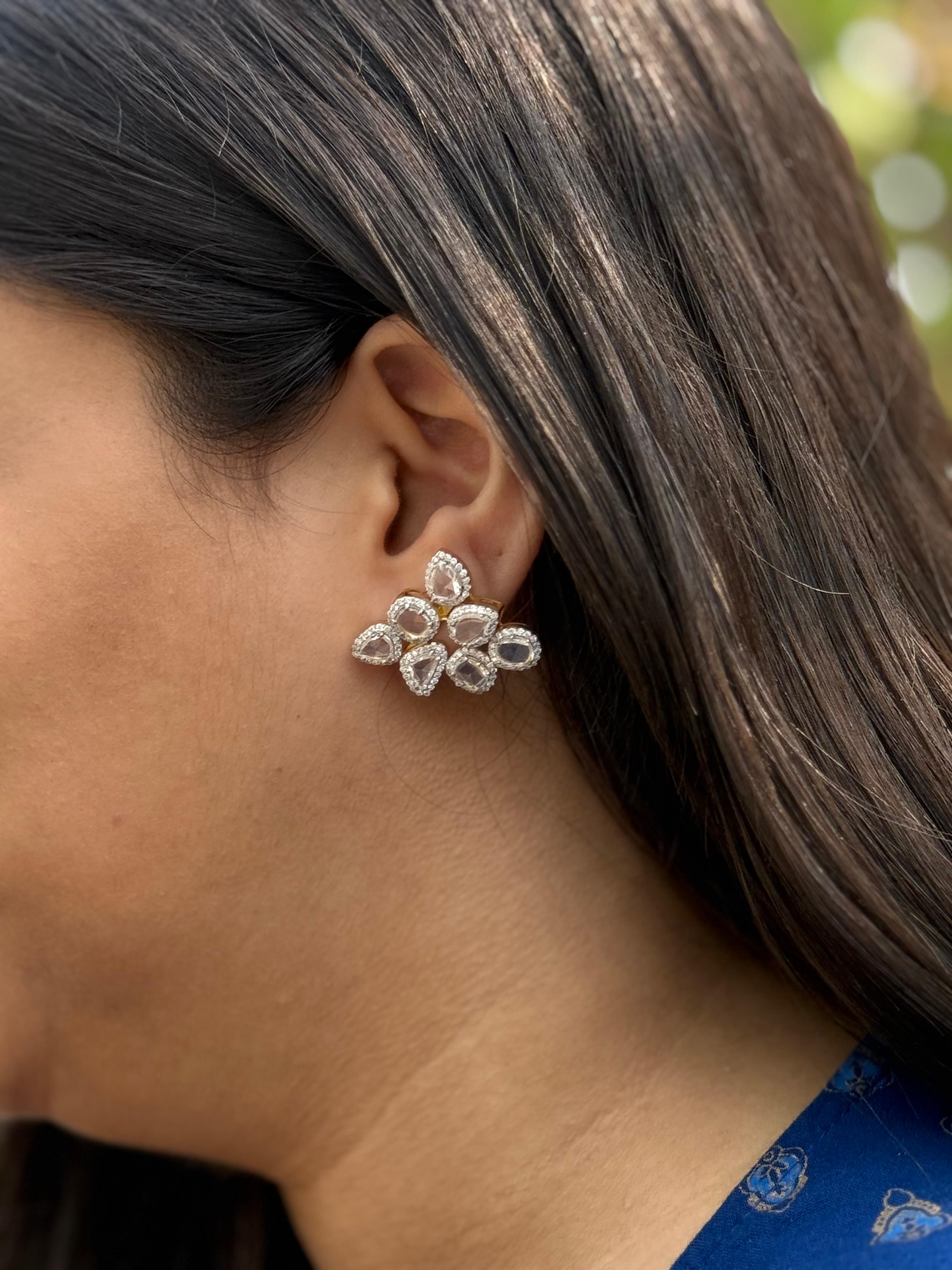 Rose cut Diamond earrings