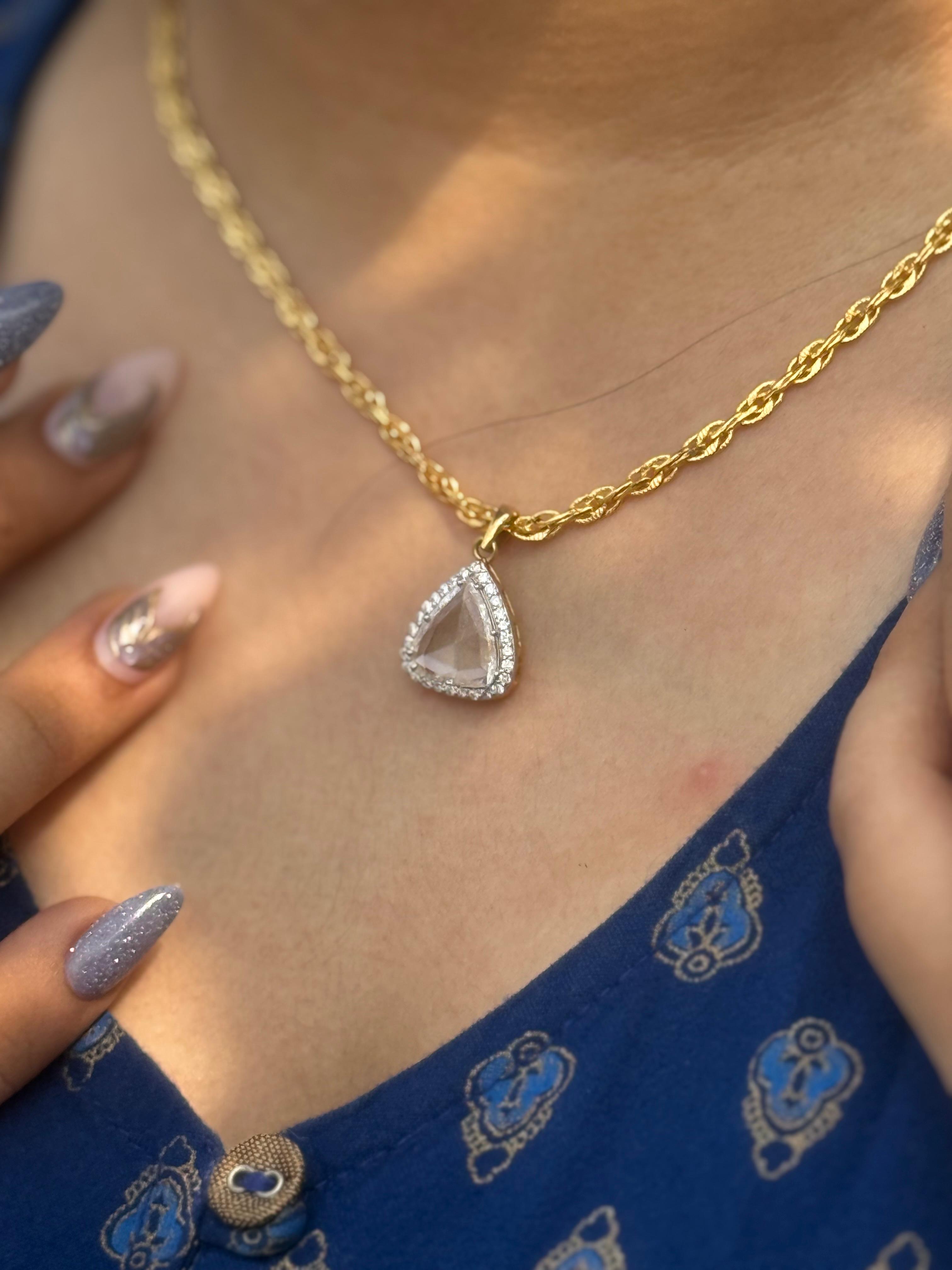 Rose Cut Diamond Pendant