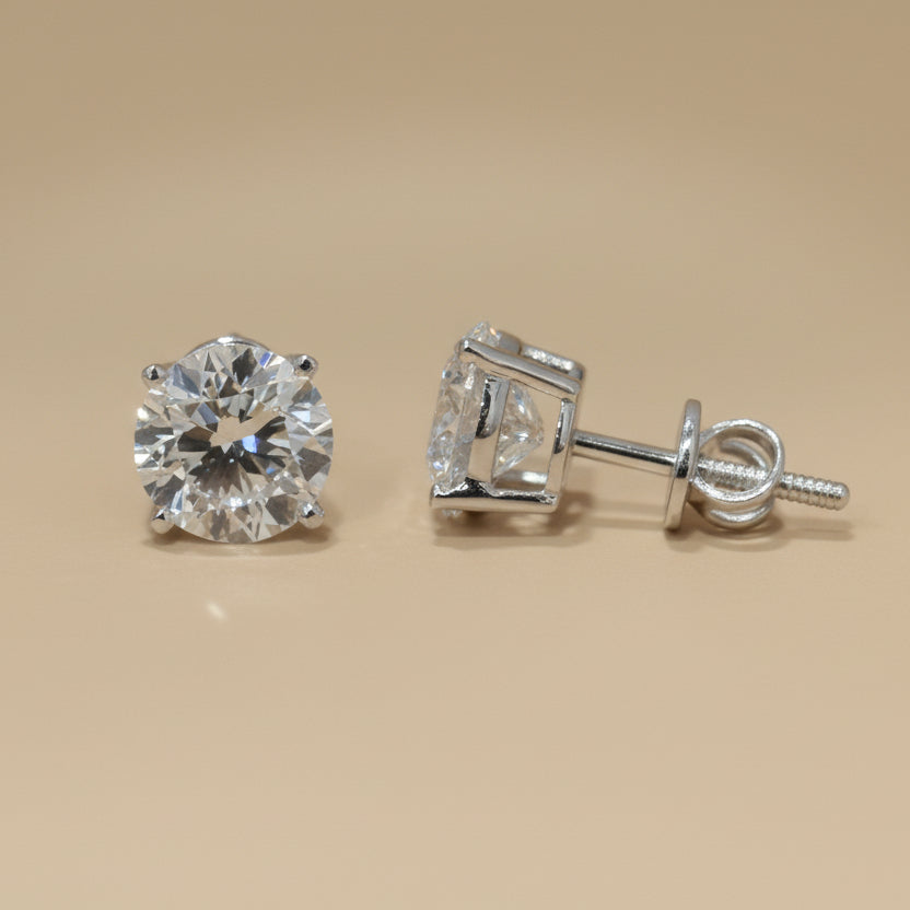 1.90ct Each Stud in 4 prongs