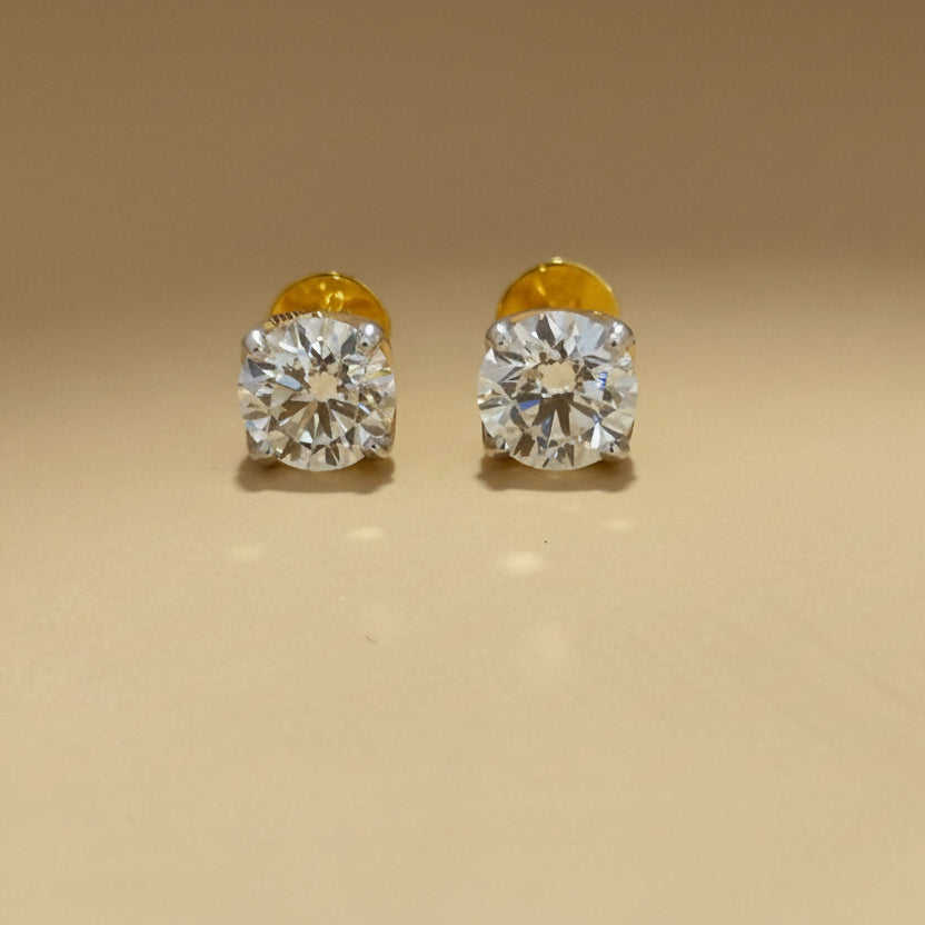 0.80ct Each Stud in 4 prongs