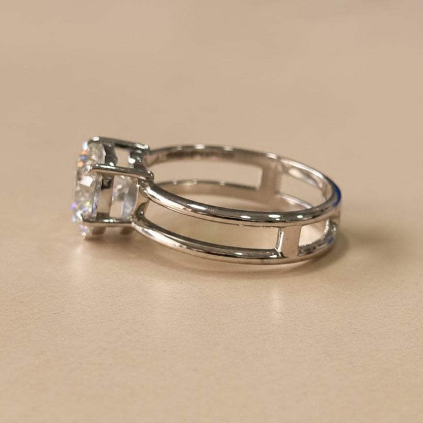 2ct Double Row Heart Cut Diamond Ring