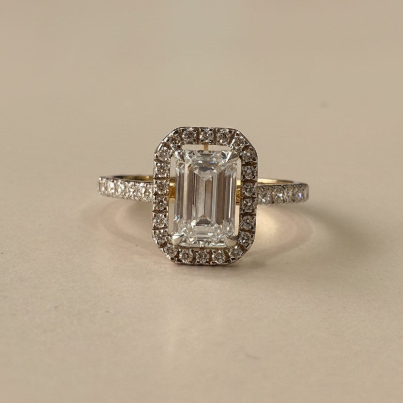Emerald Halo Engagement Ring