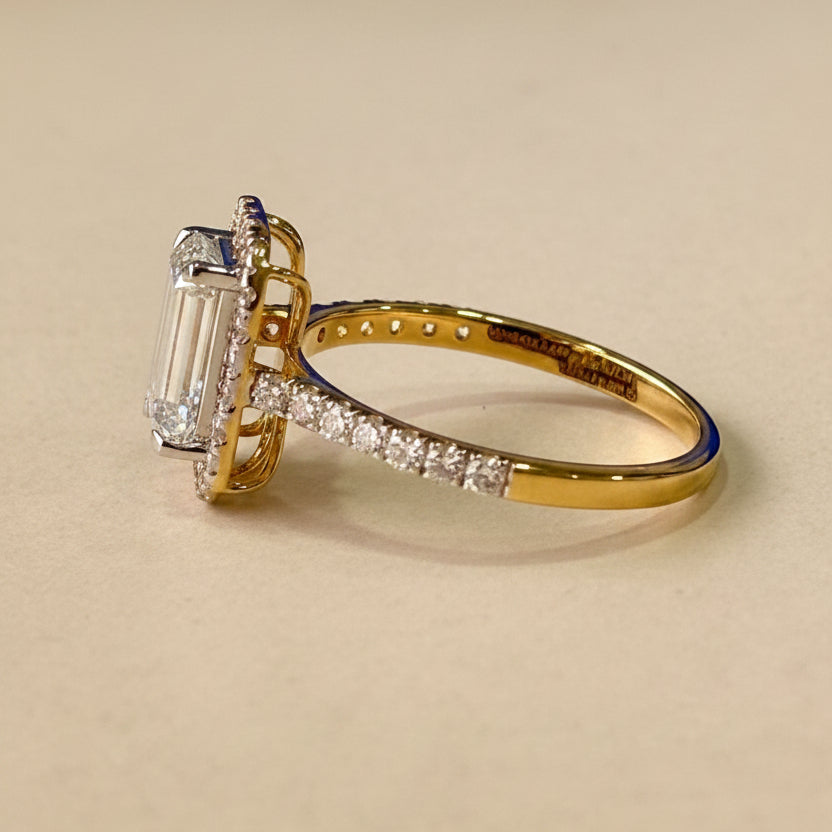 Emerald Halo Engagement Ring