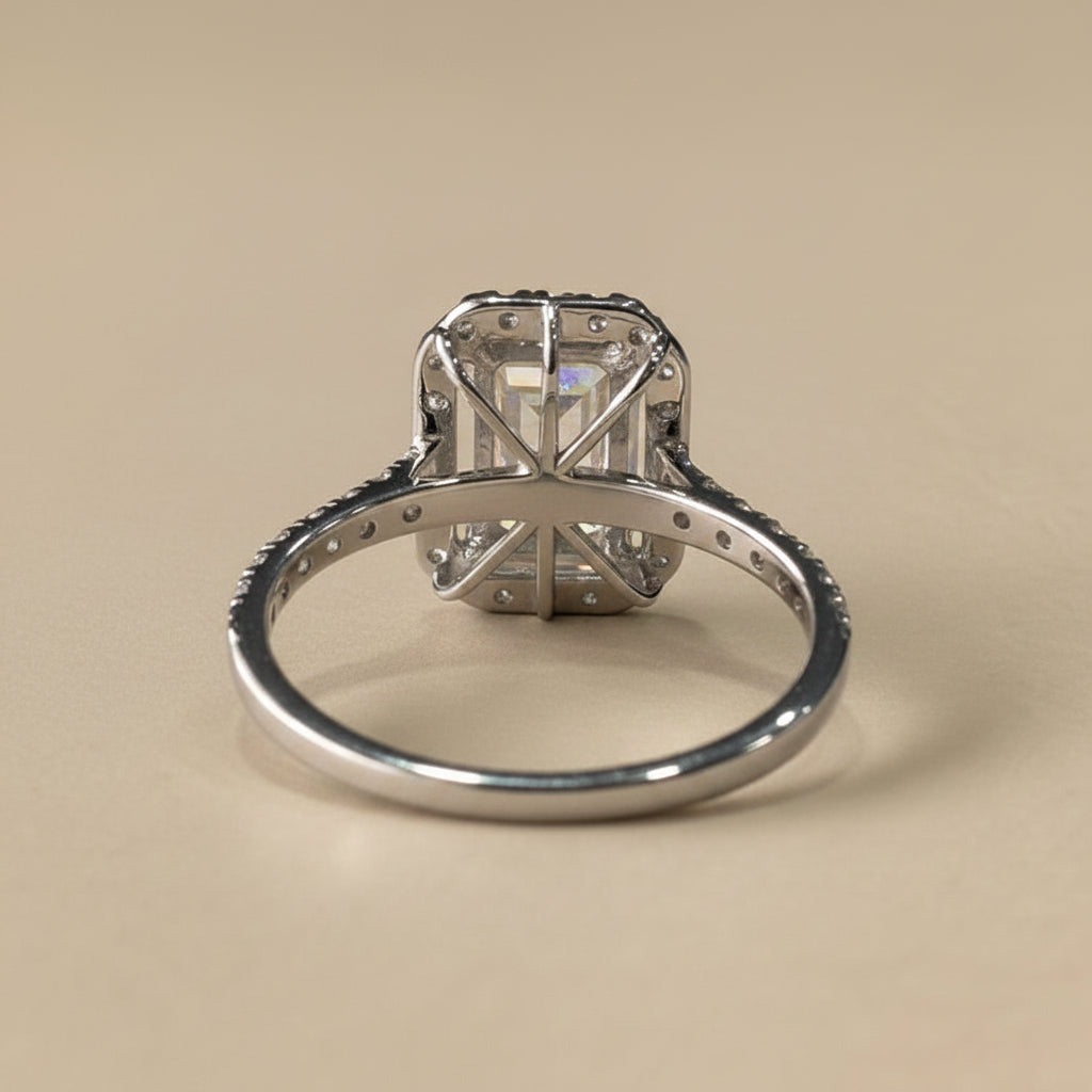 Emerald Halo Engagement Ring