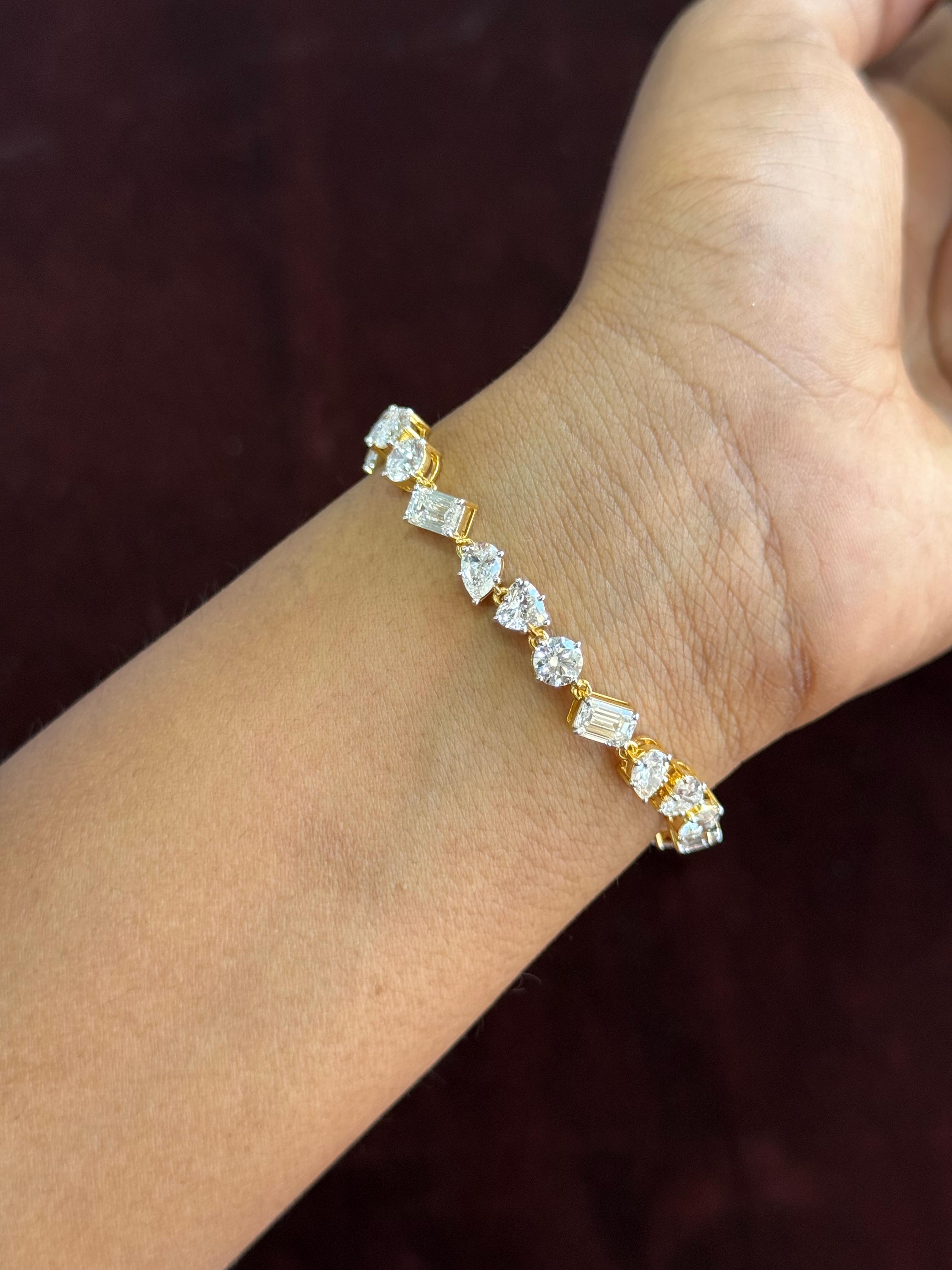Fancy shapes diamond bracelet
