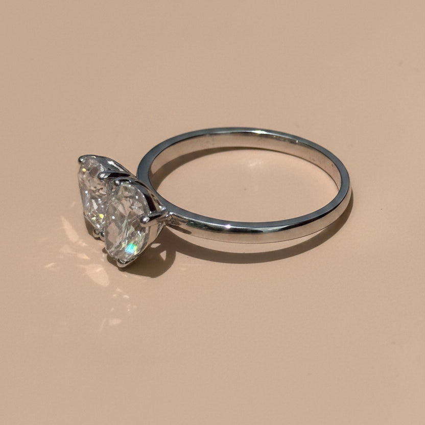 Heart & Pear Toi et Moi Ring