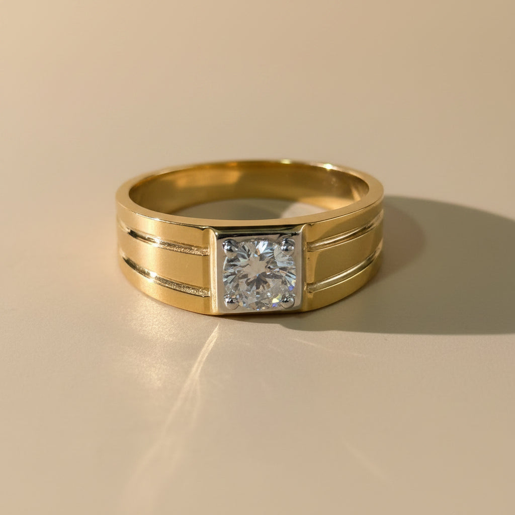 Round Men's Ring