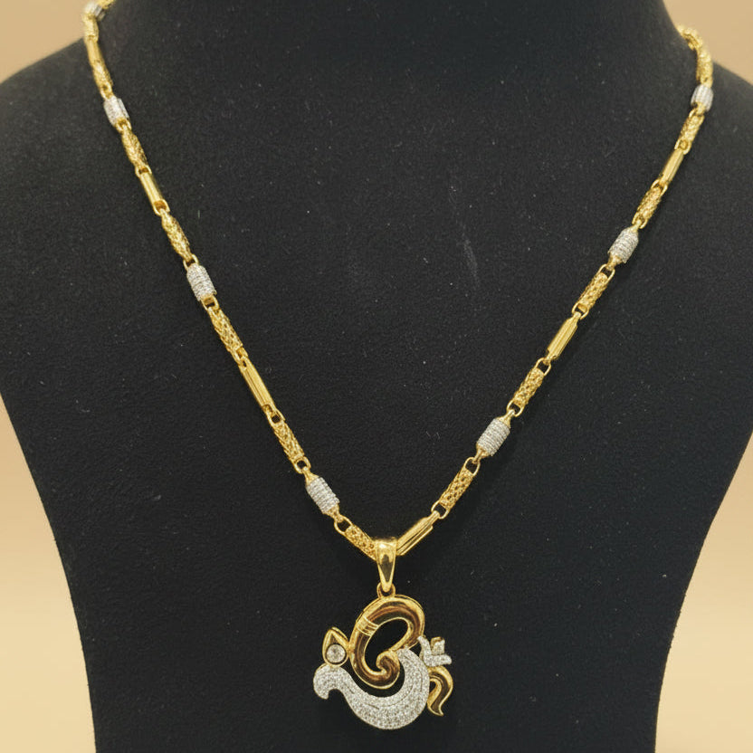 Om diamond pendant