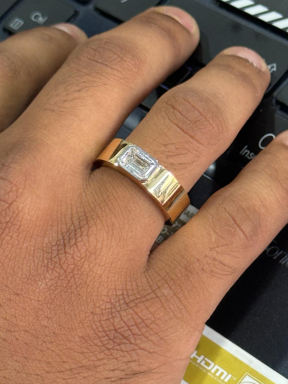 Emerald Cut Diamond Men's ring
