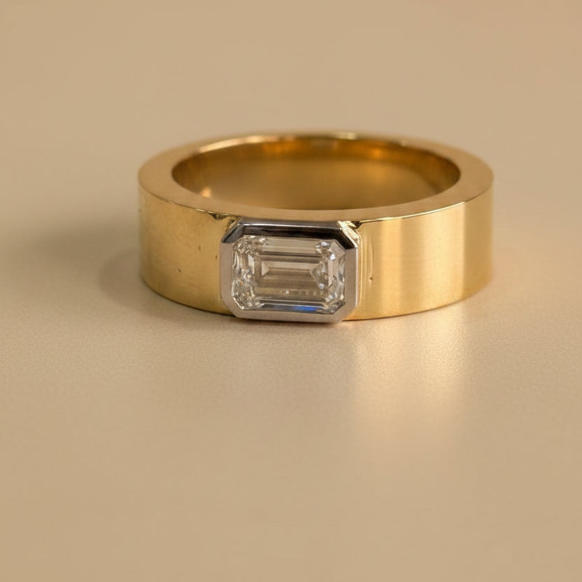 Emerald Cut Diamond Men's ring