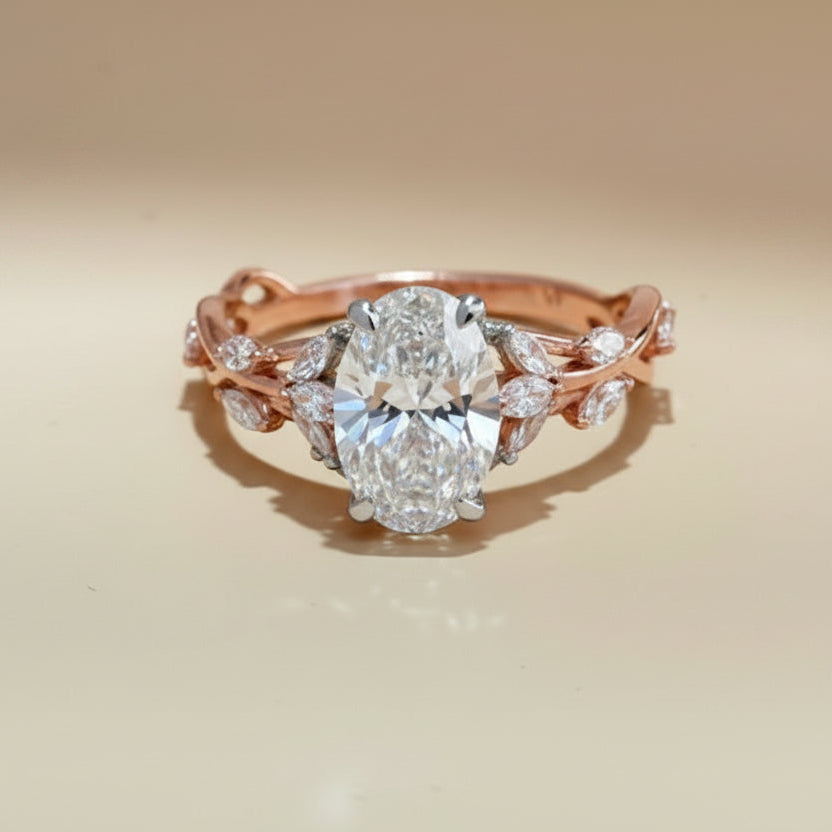 Oval Cut Nature Inspired Ring