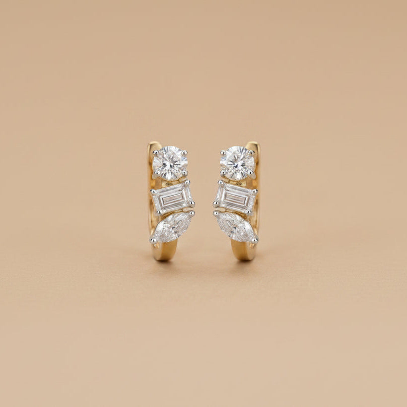 Three stone Hoops