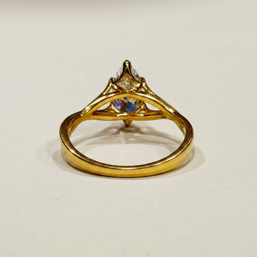 Marquise twisted engagement ring