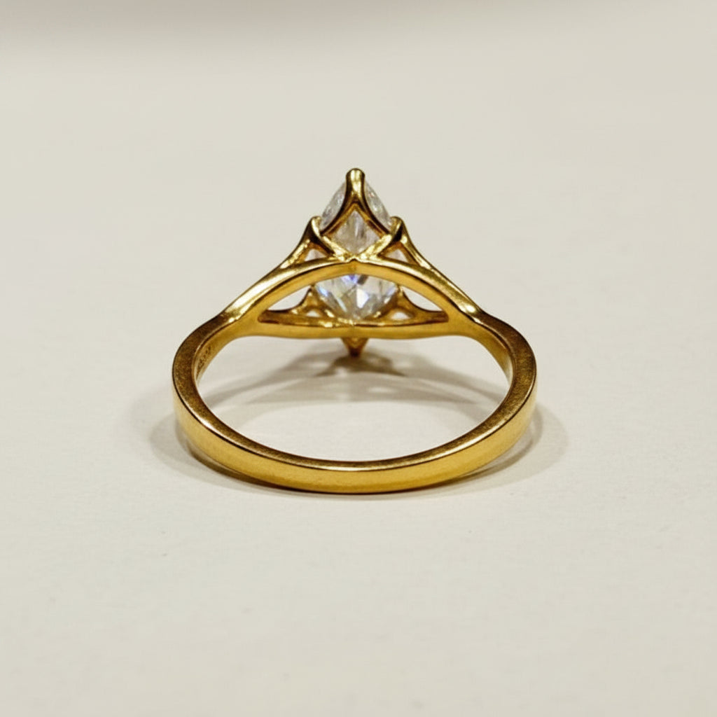 Marquise twisted engagement ring