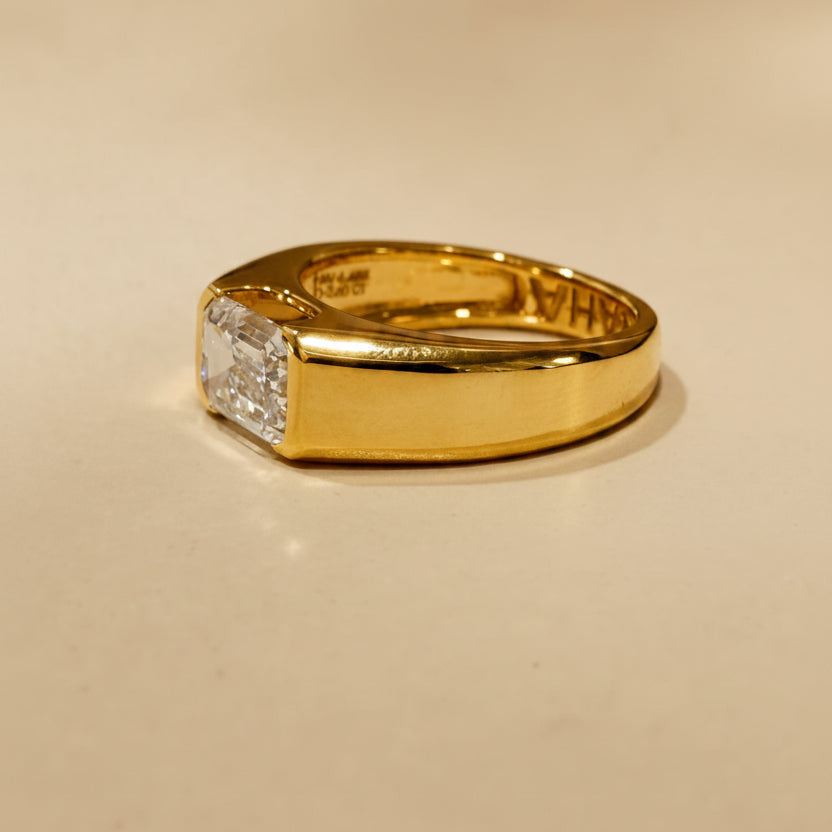 Emerald Cut Diamond Men's Ring