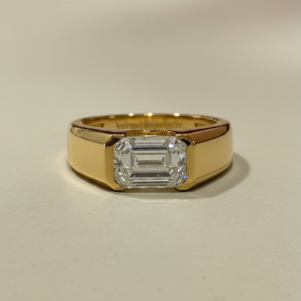 Emerald Cut Diamond Men's Ring