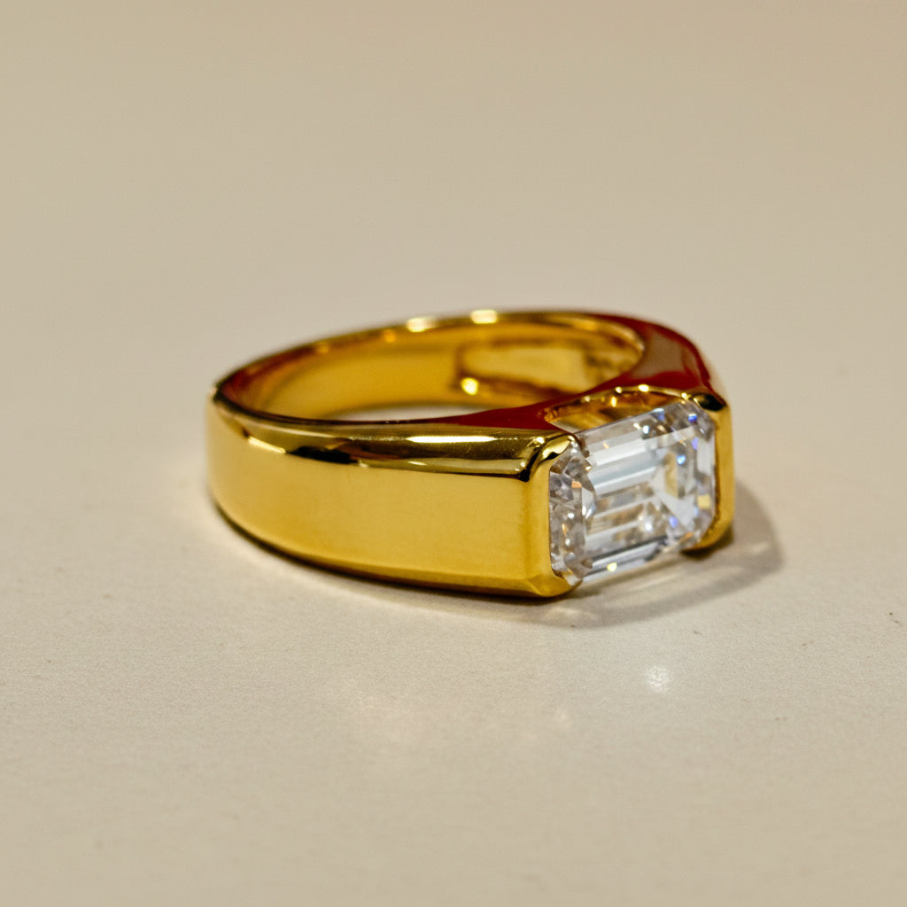 Emerald Cut Diamond Men's Ring