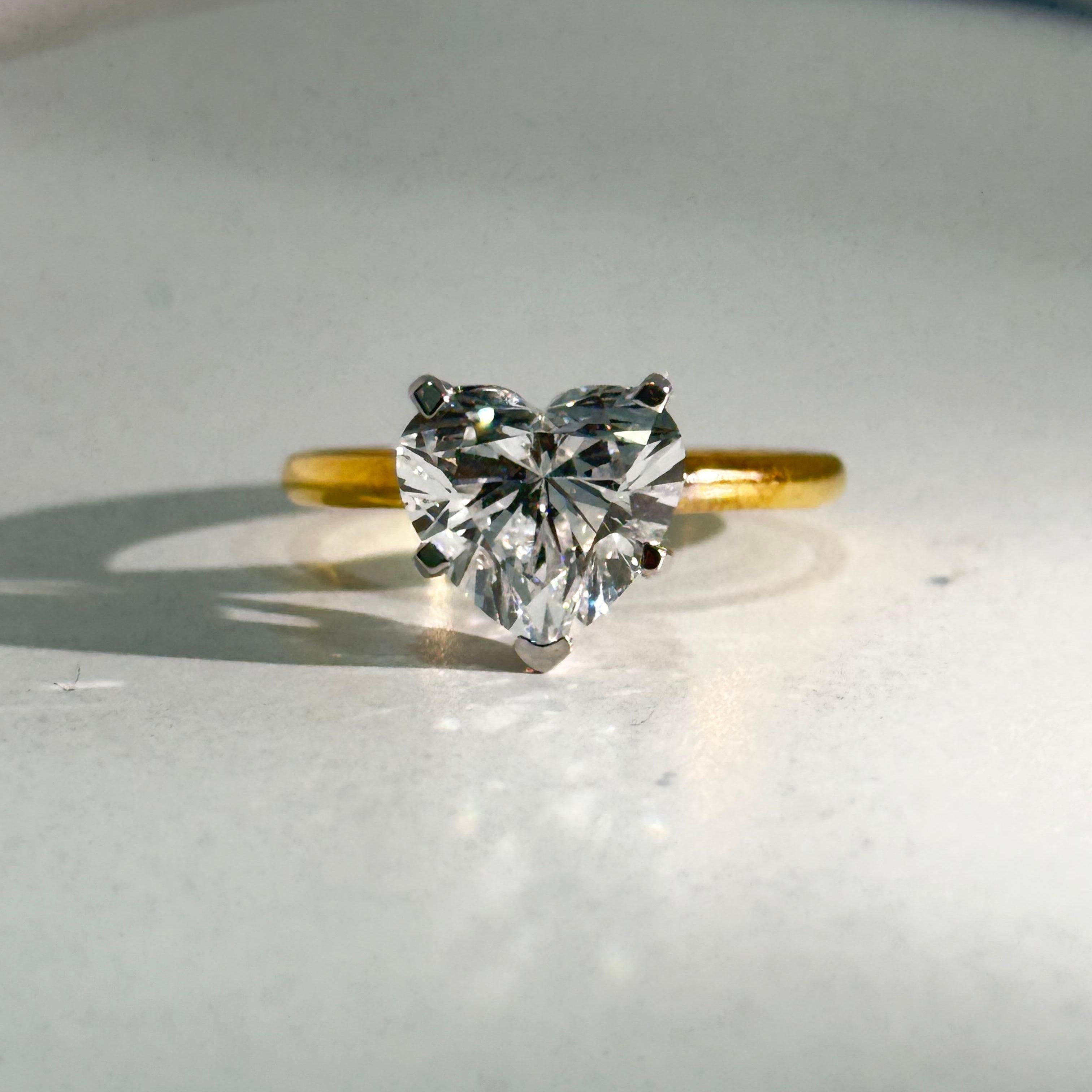Heart solitaire 2 tone ring