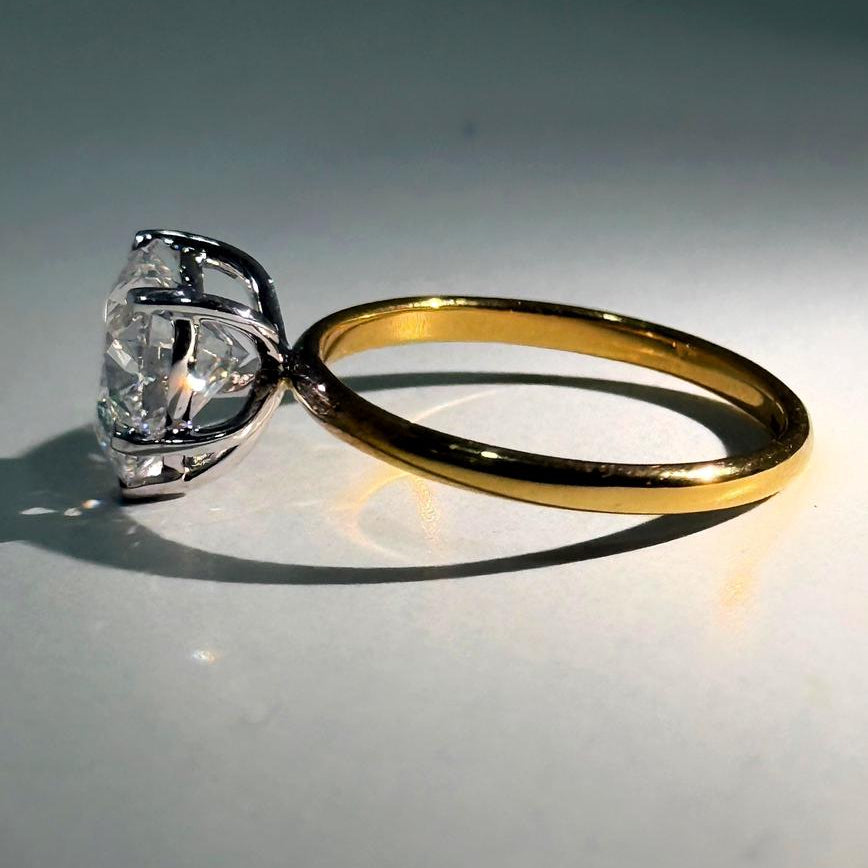 Heart solitaire 2 tone ring