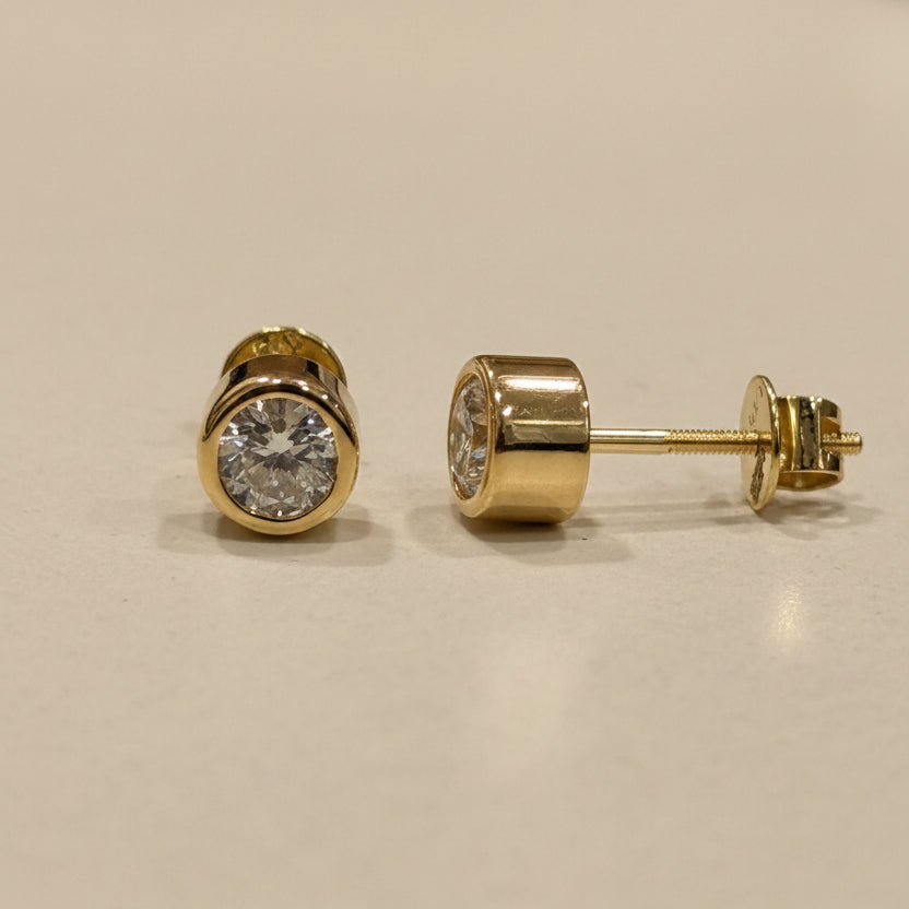 Bezel Diamond Stud