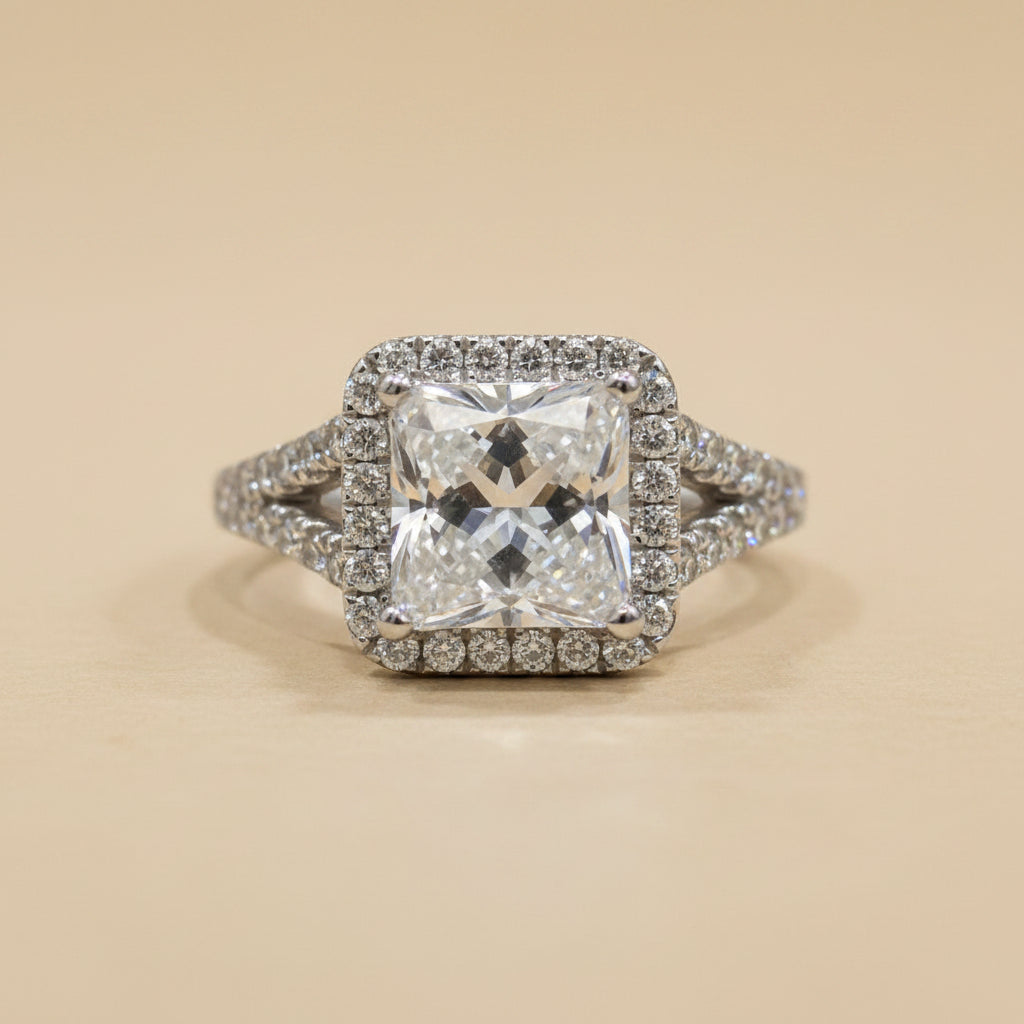 3ct Princess Height Engagement Ring