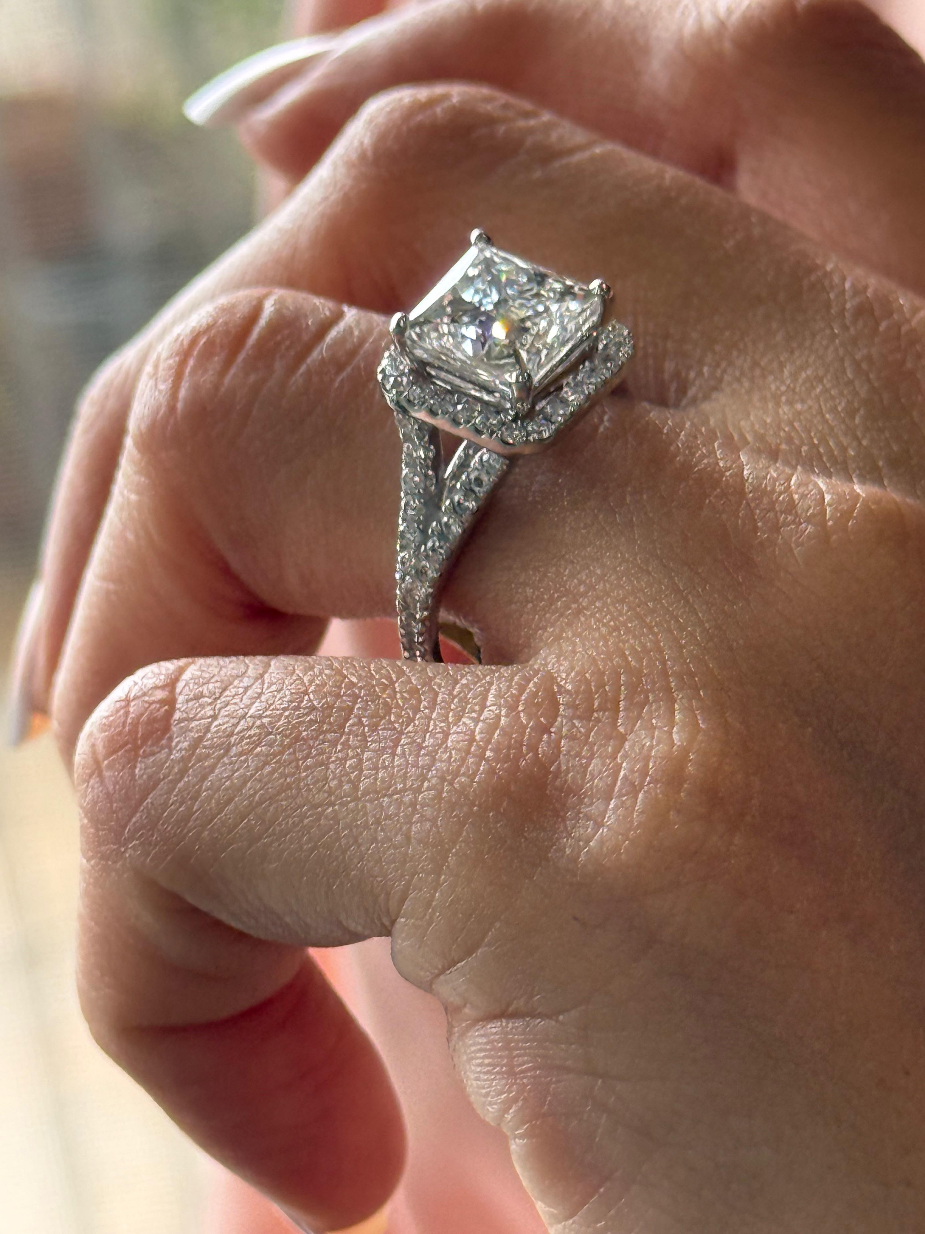 3ct Princess Height Engagement Ring