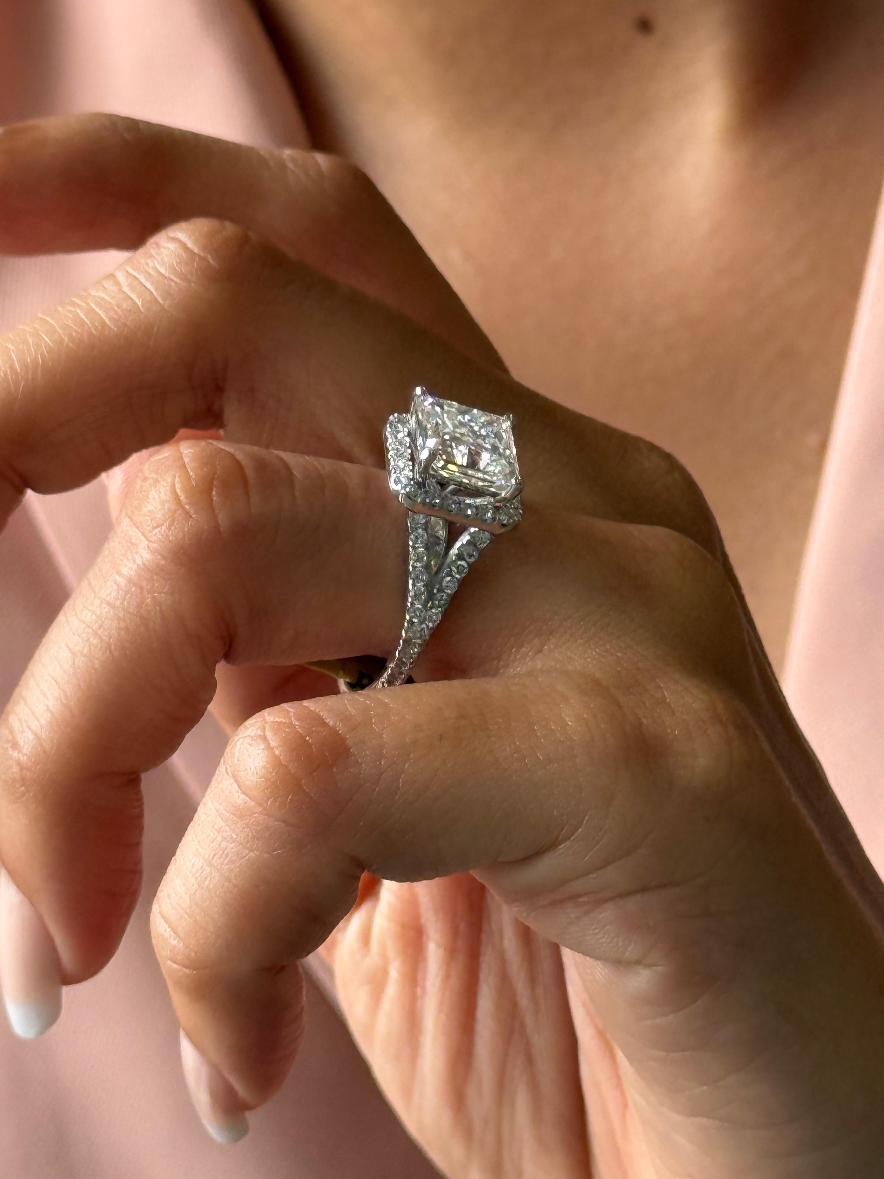 3ct Princess Height Engagement Ring
