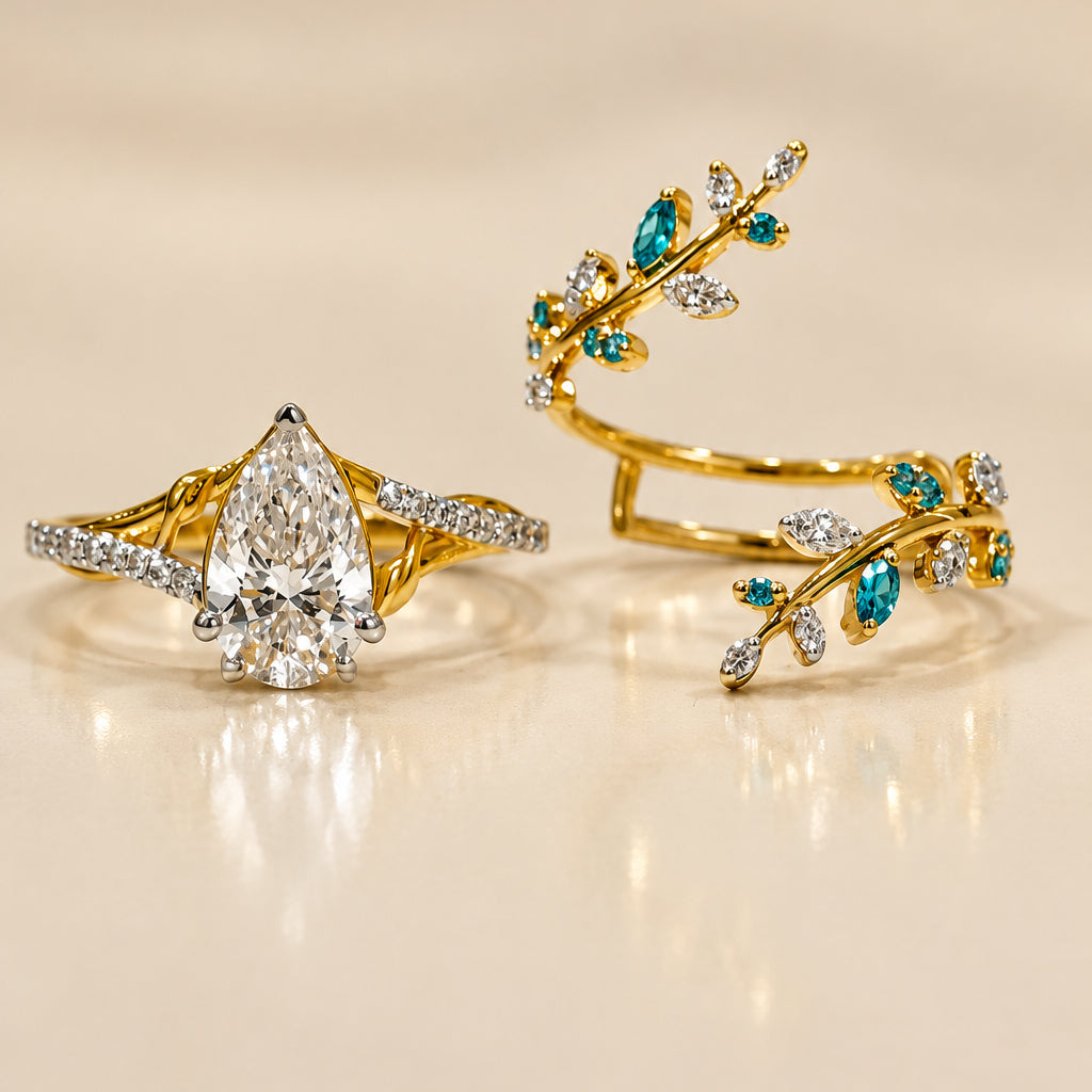 Pear Stackable nature inspired Ring