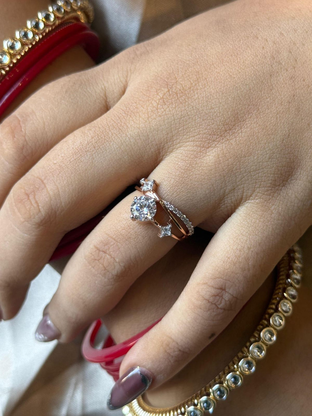 Triple Row Diamond ring