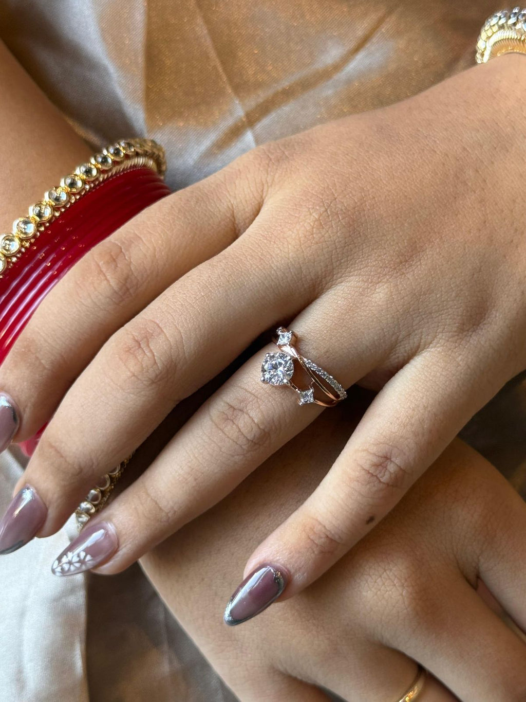 Triple Row Diamond ring