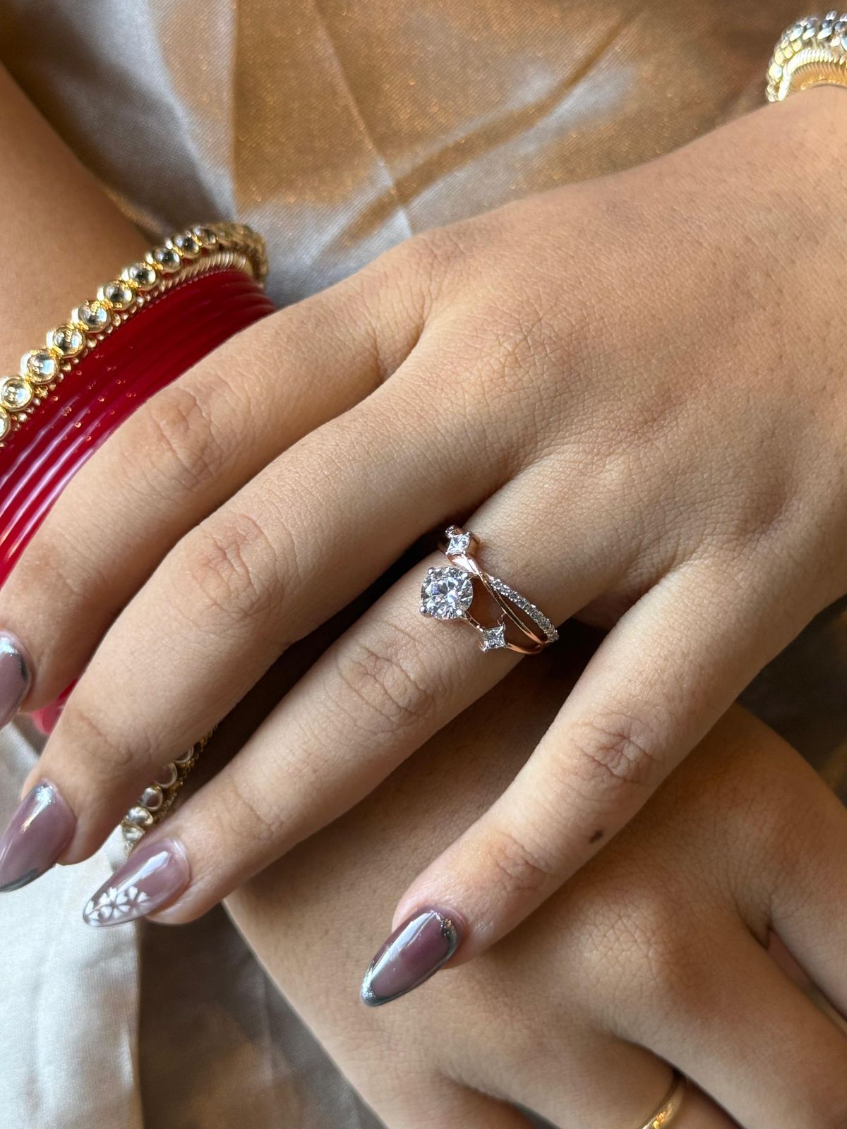 Triple Row Diamond ring