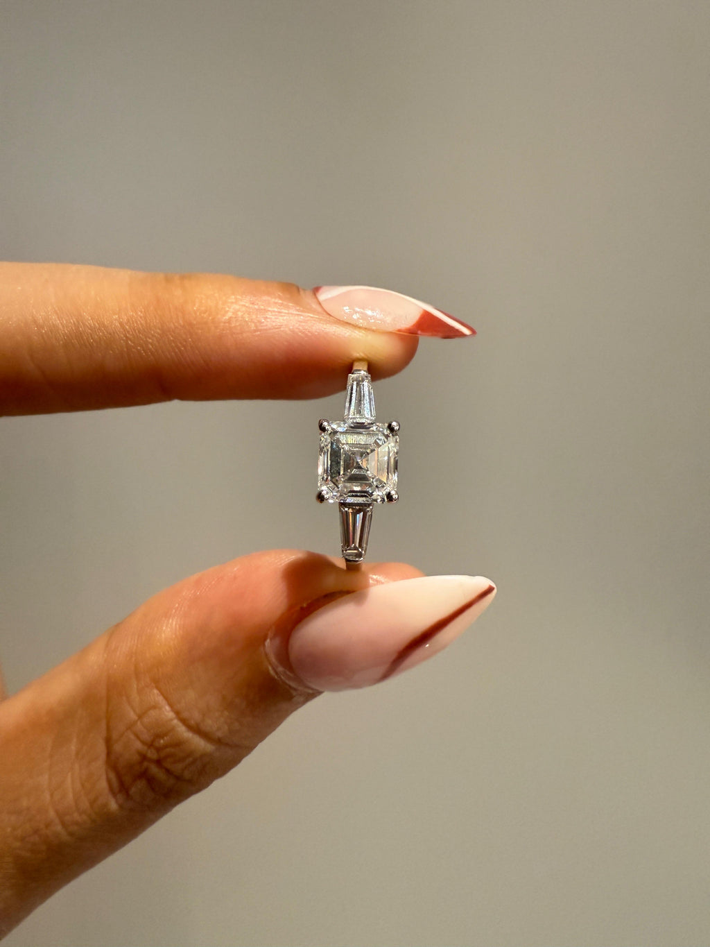 Asscher And Baguette cut Ring