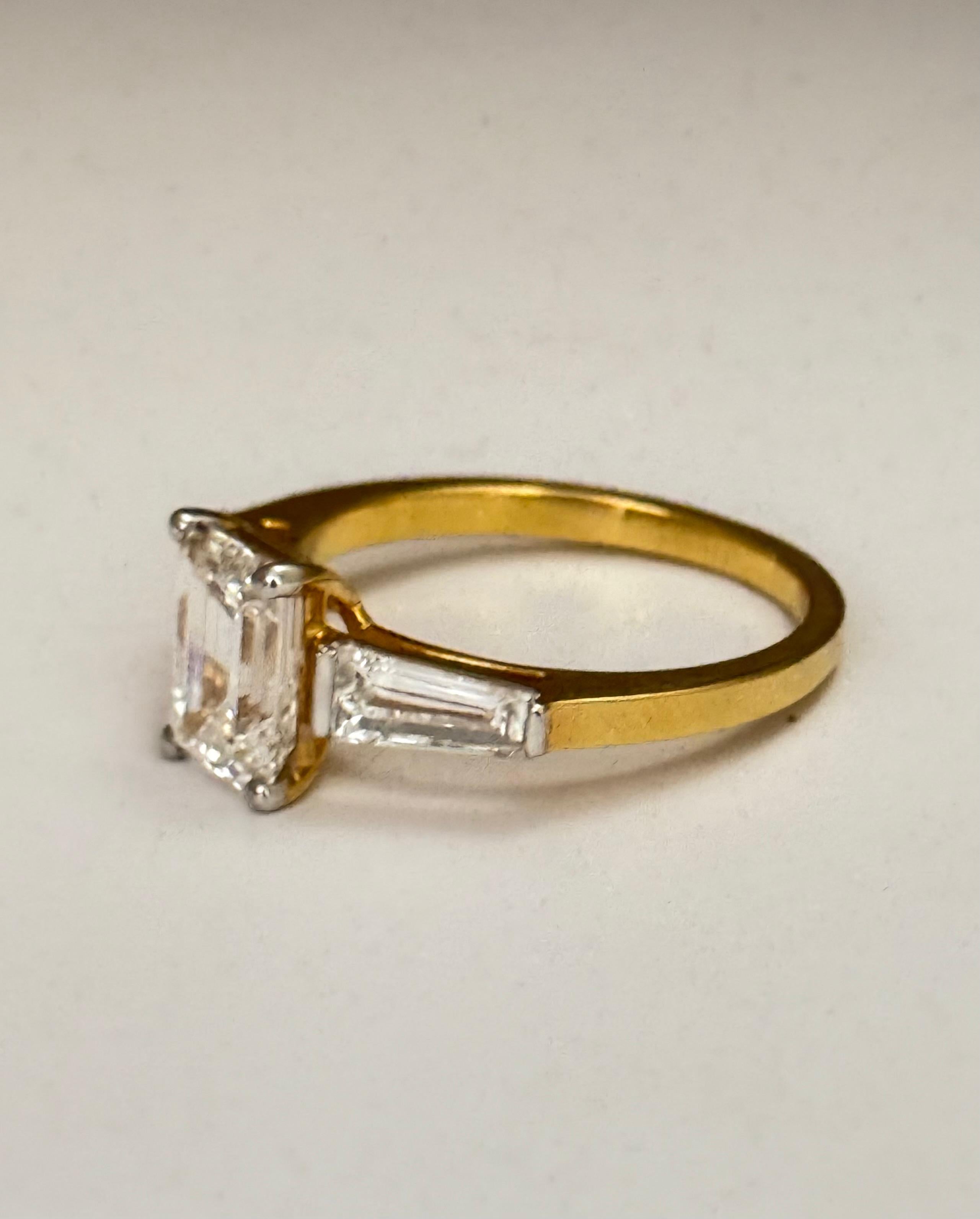 Emerald and Baguette cut Ring