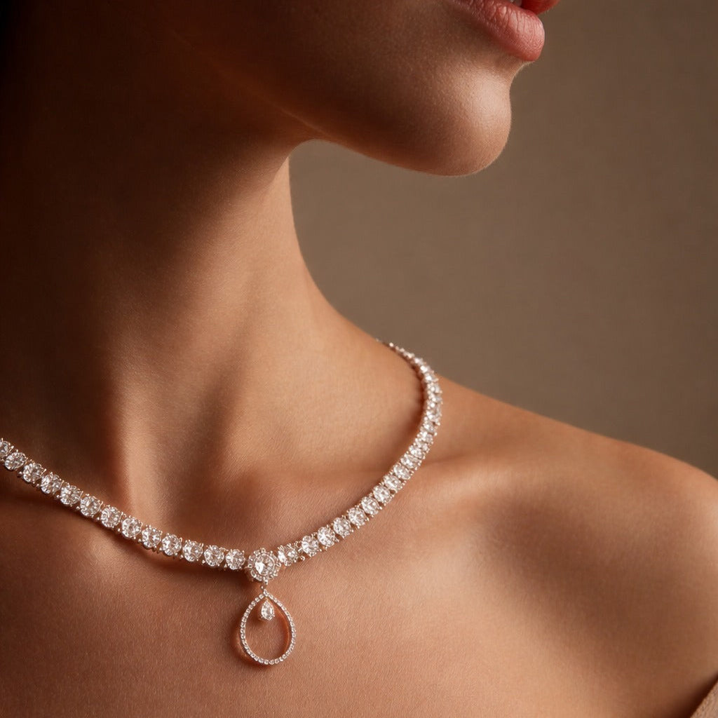 Celestial Halo Diamond Necklace