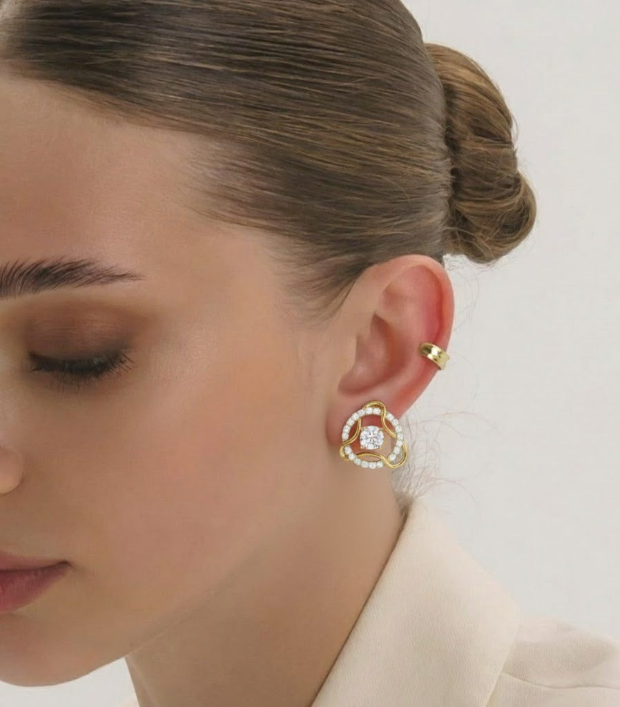 Luxury Modern Diamond Dual-Wear Earrings