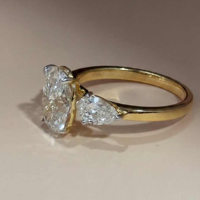 1.90ct Oval Three Stone Diamond Ring