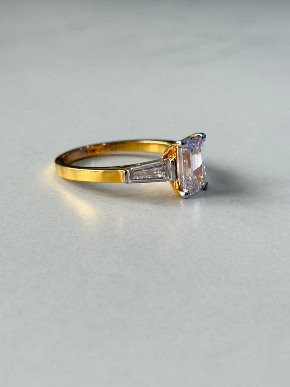Emerald and Baguette cut Ring