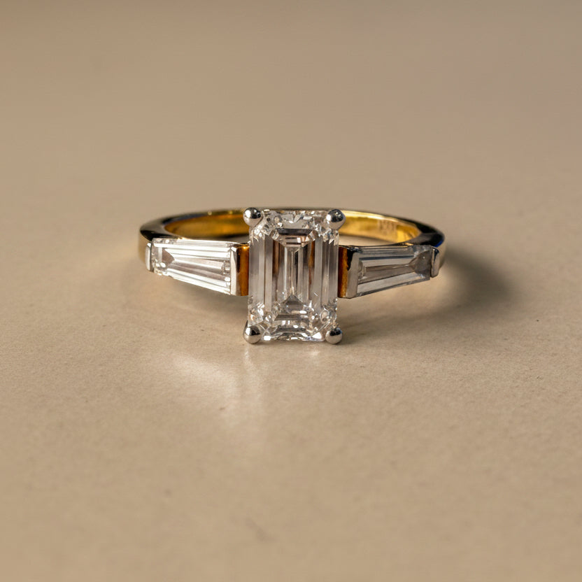 Emerald and Baguette cut Ring