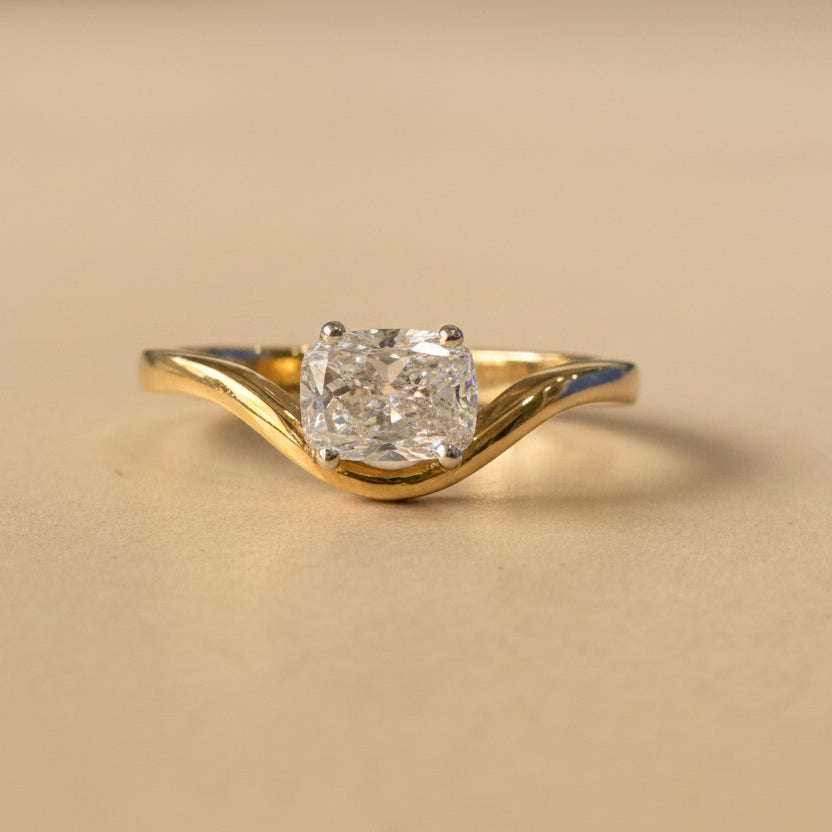 0.80ct Cushion Cut Diamond Ring