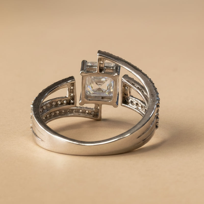 1.35ct Asscher Cut Diamond Ring