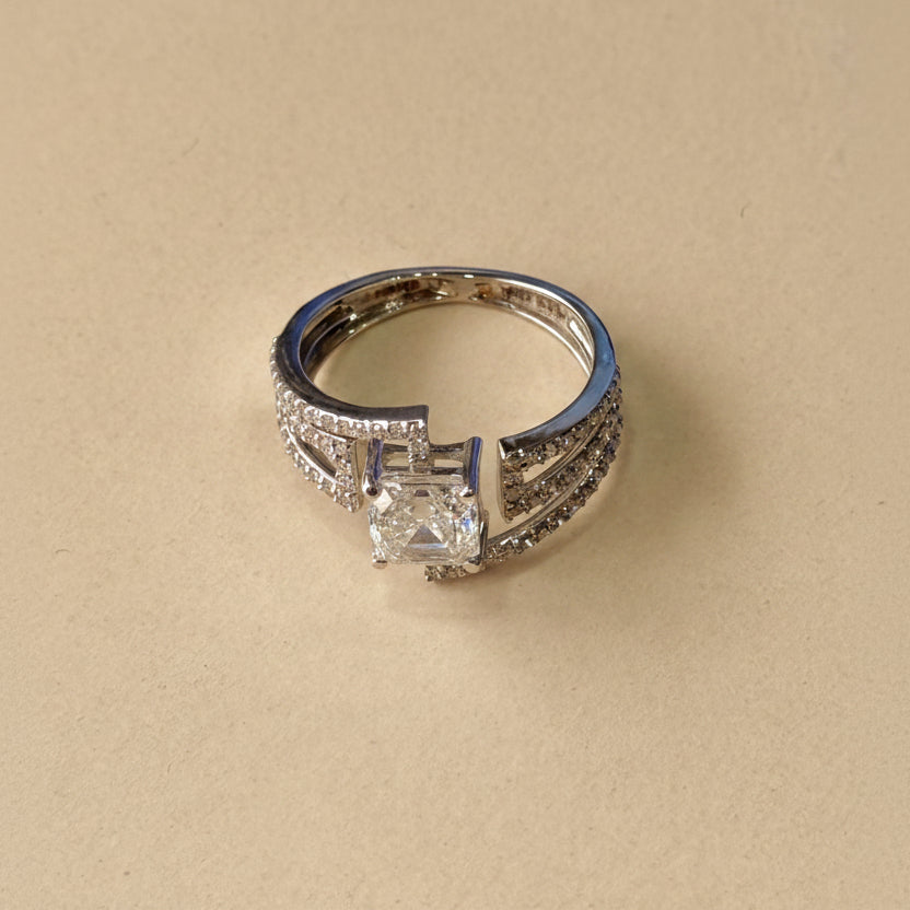 1.35ct Asscher Cut Diamond Ring