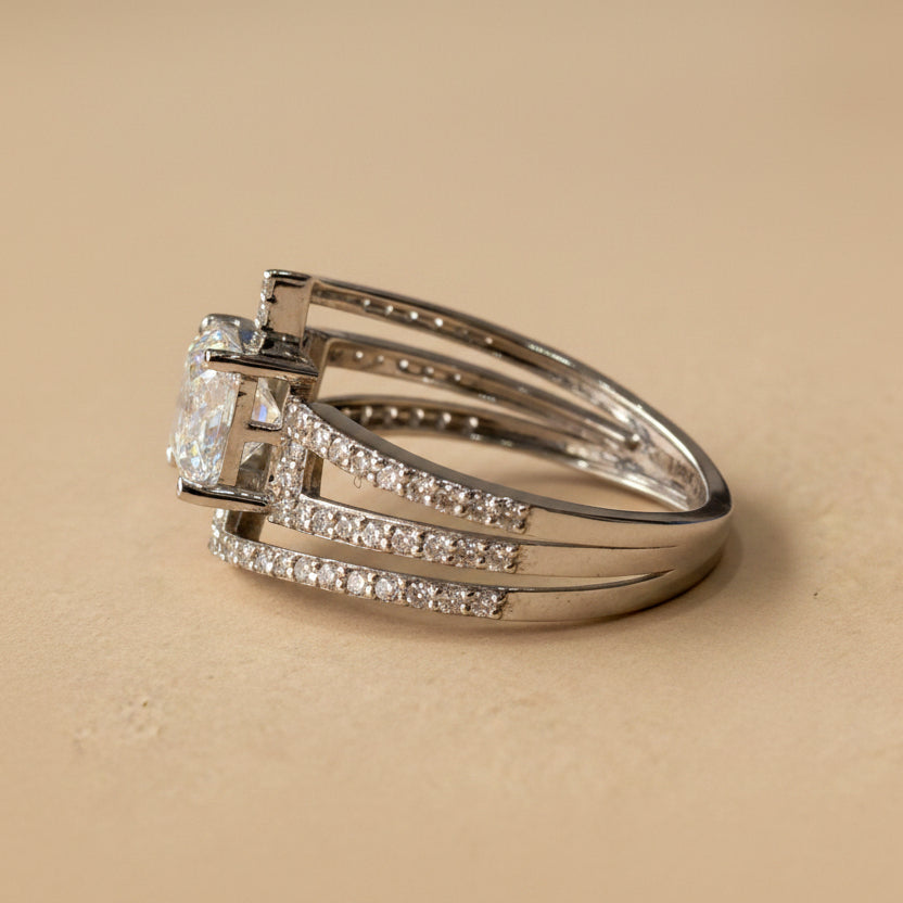 1.35ct Asscher Cut Diamond Ring